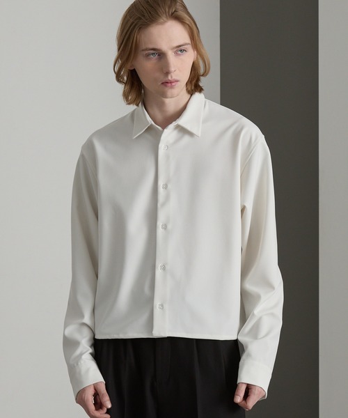 cussil(クシル)の「【cussil/クシル】ヘビードレープクロップドシルエットレギュラー長袖シャツ(シャツ/ブラウス・メンズ・ブラック/ホワイト・L/M/S)」の20枚目の写真