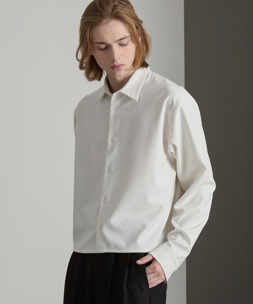 cussil(クシル)の「【cussil/クシル】ヘビードレープクロップドシルエットレギュラー長袖シャツ(シャツ/ブラウス・メンズ・ブラック/ホワイト・L/M/S)」の21枚目の写真