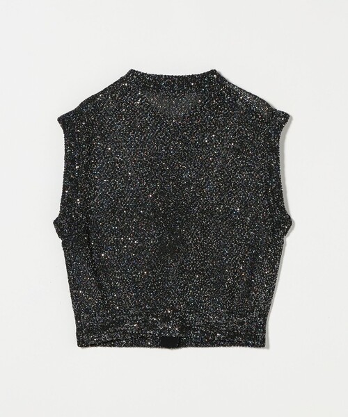 H　BEAUTY&YOUTH UNITED ARROWS（エイチビューティーアンドユースユナイテッドアローズ）の「＜H＞スパンコールヤーン ショート ニットベスト（カーディガン/ボレロ・レディース・ブラック・FREE）」の2枚目の写真