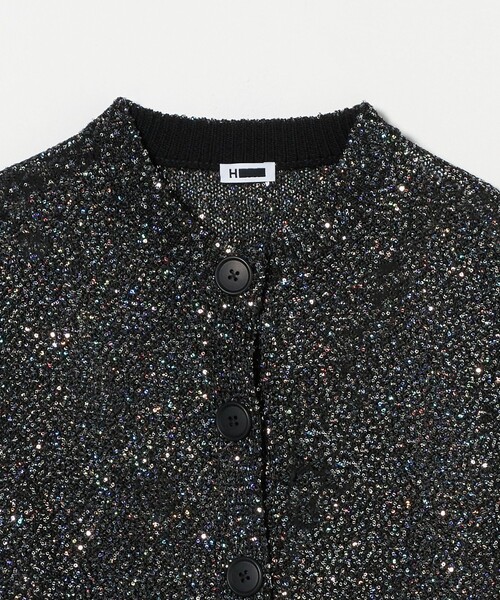 H　BEAUTY&YOUTH UNITED ARROWS（エイチビューティーアンドユースユナイテッドアローズ）の「＜H＞スパンコールヤーン ショート ニットベスト（カーディガン/ボレロ・レディース・ブラック・FREE）」の3枚目の写真