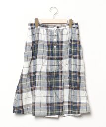 古着 マーガレットハウエル レディース フレアスカート S 緑系 0165 MARGARET HOWELL（マーガレットハウエル）の「COTTON POLYESTER