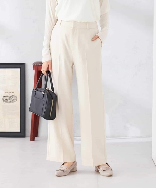 a.v.v（アーヴェヴェ）の「［支持率NO.1/イージーケア/ストレッチ］スッキリ見えストレートパンツ（その他パンツ・レディース・ライトグレー/ネイビー/ライトピンク/アイボリー/ブラック・36/38/42/40/34）」の2枚目の写真