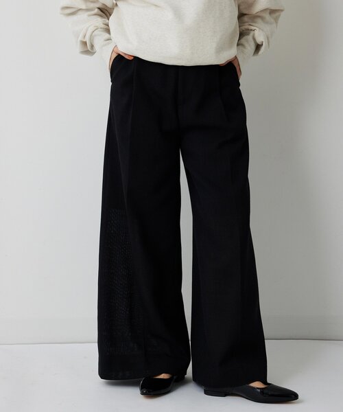 Whim Gazette（ウィムガゼット）の「リネンライクワイドパンツ（その他パンツ・レディース・ブラック/ベージュ・38/36）」の18枚目の写真