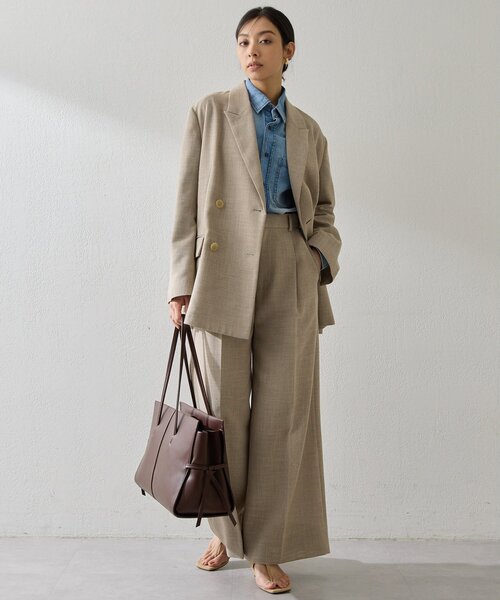 Whim Gazette（ウィムガゼット）の「リネンライクワイドパンツ（その他パンツ・レディース・ブラック/ベージュ・38/36）」の12枚目の写真