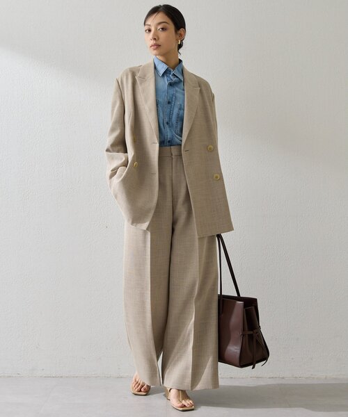 Whim Gazette（ウィムガゼット）の「リネンライクワイドパンツ（その他パンツ・レディース・ブラック/ベージュ・38/36）」の20枚目の写真