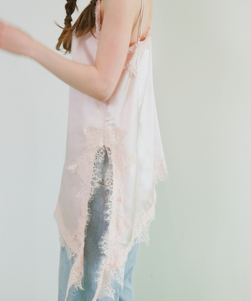 mic by Olu.(ミックバイオルドット)の「サテンレースキャミソールワンピース(ワンピース・レディース・アイボリー/ブラウン/ピンク・FREE)」の6枚目の写真