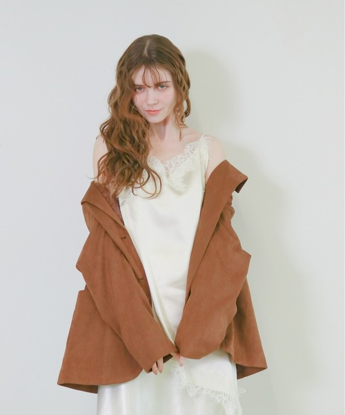 mic by Olu.(ミックバイオルドット)の「サテンレースキャミソールワンピース(ワンピース・レディース・アイボリー/ブラウン/ピンク・FREE)」の18枚目の写真