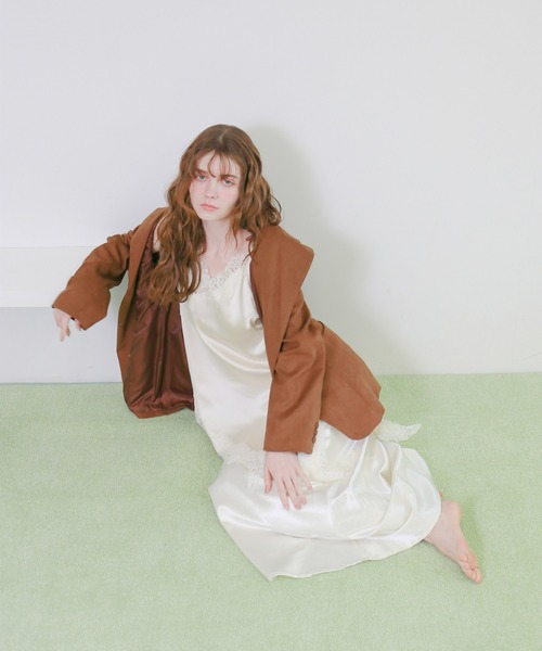 mic by Olu.(ミックバイオルドット)の「サテンレースキャミソールワンピース(ワンピース・レディース・アイボリー/ブラウン/ピンク・FREE)」の20枚目の写真