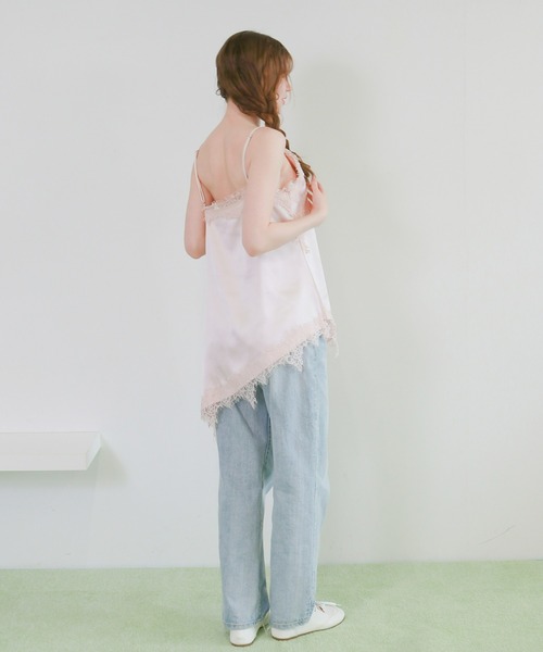 mic by Olu.(ミックバイオルドット)の「サテンレースキャミソールワンピース(ワンピース・レディース・アイボリー/ブラウン/ピンク・FREE)」の10枚目の写真