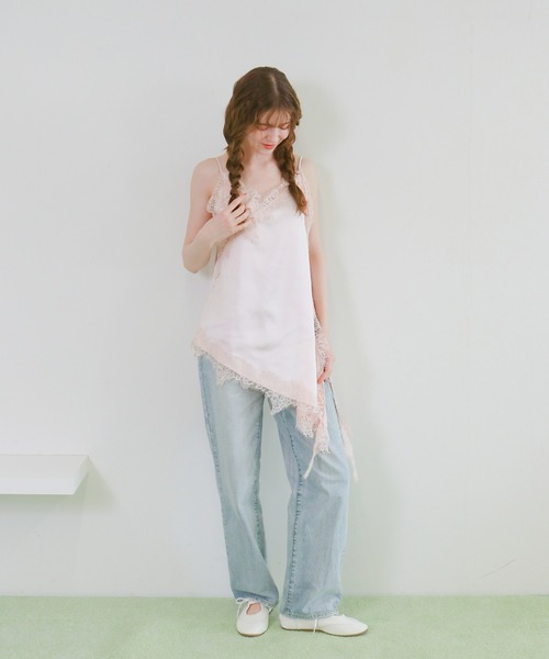 mic by Olu.(ミックバイオルドット)の「サテンレースキャミソールワンピース(ワンピース・レディース・アイボリー/ブラウン/ピンク・FREE)」の11枚目の写真