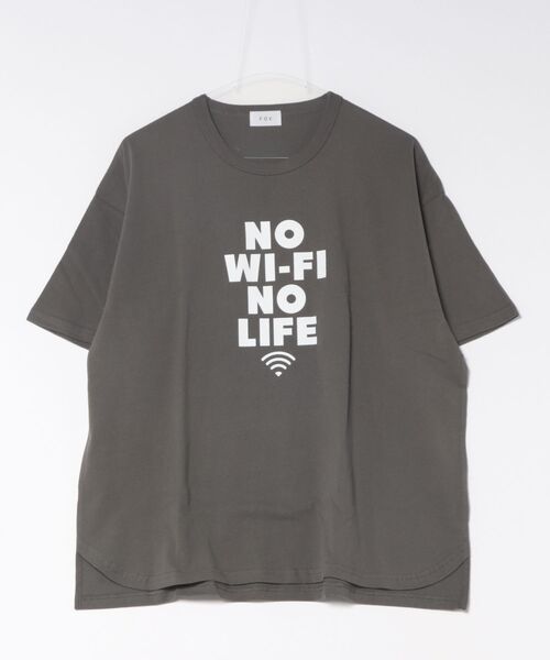 FOV(フォブ)の「FOV/フォブ Wi-Fi Tシャツ(Tシャツ/カットソー・レディース・ベージュ系その他/チャコールグレー/サックスブルー・F)」の1枚目の写真
