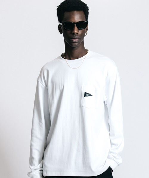 CRIMIE（クライミー）の「FLAG LOGO POCKET LONG SLEEVE T SHIRT（Tシャツ/カットソー・メンズ・ホワイト/ブラック・XL/XXL/L/M）」の2枚目の写真