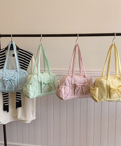 leune(ルネ)の「パステルカラーキルティングリボンボストンバッグ(ボストンバッグ・レディース・ピンク/イエロー/ミント/ブルー・FREE)」の17枚目の写真