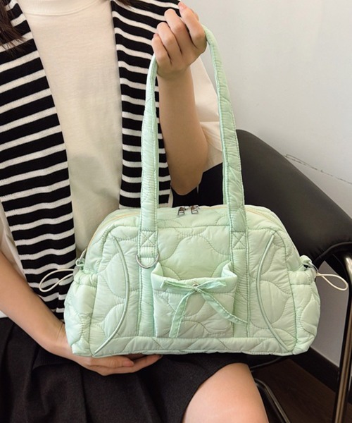 leune(ルネ)の「パステルカラーキルティングリボンボストンバッグ(ボストンバッグ・レディース・ピンク/イエロー/ミント/ブルー・FREE)」の18枚目の写真