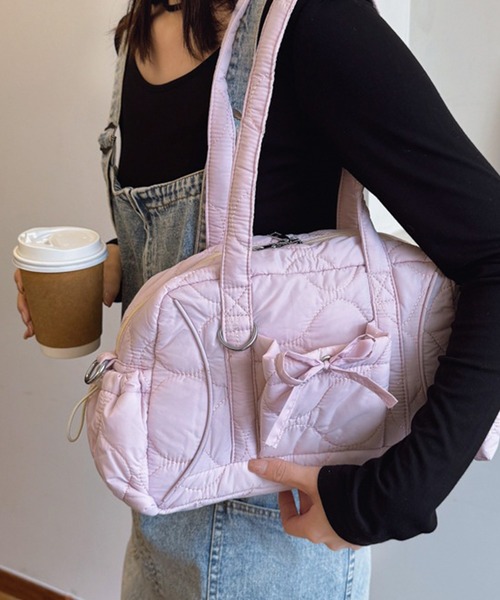 leune(ルネ)の「パステルカラーキルティングリボンボストンバッグ(ボストンバッグ・レディース・ピンク/イエロー/ミント/ブルー・FREE)」の21枚目の写真