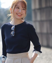 ANY SIS（エニィスィス）の「【好印象ブライトニット】レースポイント プルオーバー（ニット/セーター）」