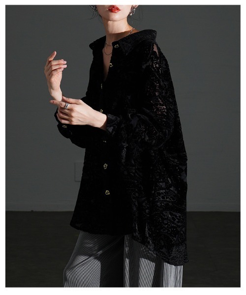 Sawa a la mode(サワアラモード)の「ペイズリー柄フロッキーシアーシャツ(シャツ/ブラウス・レディース・ブラック・FREE)」の13枚目の写真