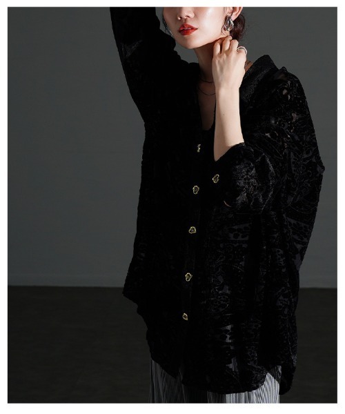 Sawa a la mode(サワアラモード)の「ペイズリー柄フロッキーシアーシャツ(シャツ/ブラウス・レディース・ブラック・FREE)」の19枚目の写真