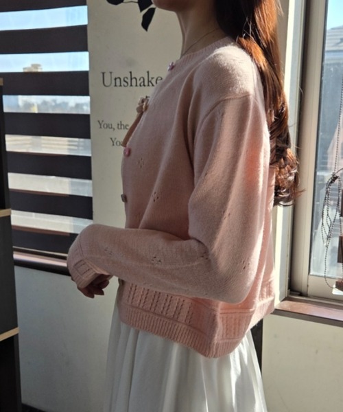 tolene(トレネ)の「大人可愛い ニットキャミ+ニットカーデ セットアップ(アンサンブル・レディース・ホワイト/ピンク/ライトブルー/イエロー・FREE)」の14枚目の写真
