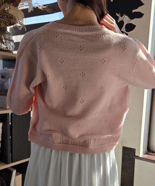 tolene(トレネ)の「大人可愛い ニットキャミ+ニットカーデ セットアップ(アンサンブル・レディース・ホワイト/ピンク/ライトブルー/イエロー・FREE)」の15枚目の写真