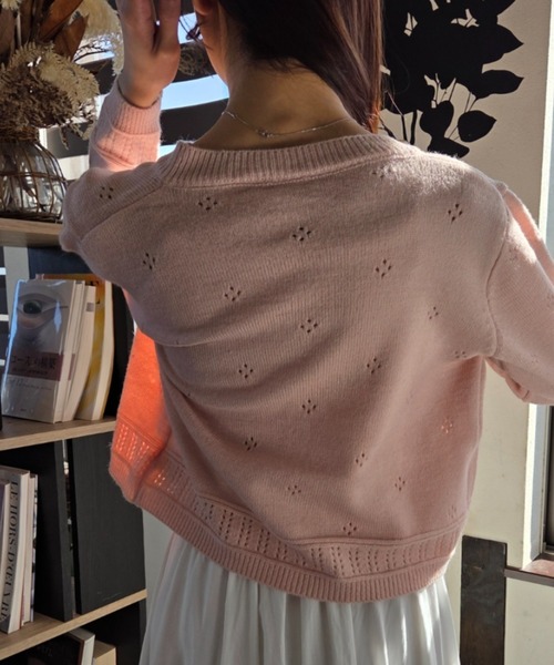 tolene(トレネ)の「大人可愛い ニットキャミ+ニットカーデ セットアップ(アンサンブル・レディース・ホワイト/ピンク/ライトブルー/イエロー・FREE)」の16枚目の写真