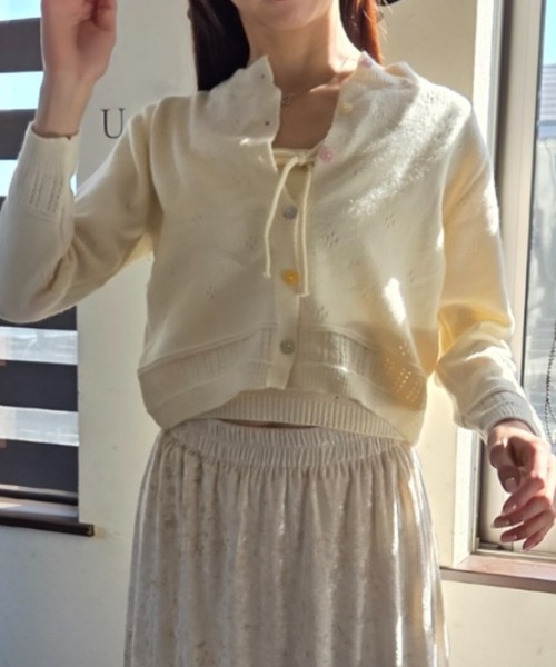 tolene(トレネ)の「大人可愛い ニットキャミ+ニットカーデ セットアップ(アンサンブル・レディース・ホワイト/ピンク/ライトブルー/イエロー・FREE)」の22枚目の写真