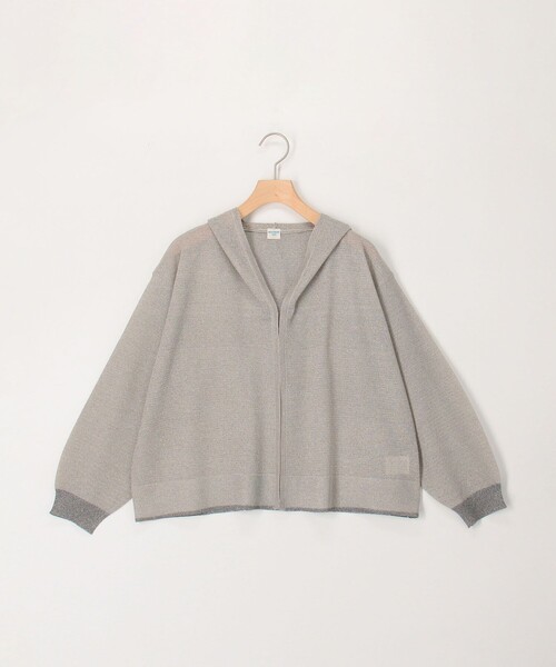 NOLLEY’S（ノーリーズ）の「フード地柄7分袖はおり（カーディガン/ボレロ・レディース・グレイッシュベージュ/ネイビー・38）」の12枚目の写真