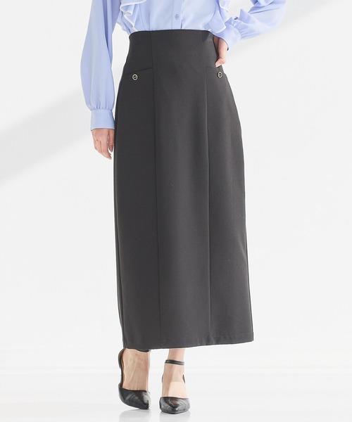 Andemiu(アンデミュウ)の「ムジ*チェックIラインスカート652988(スカート・レディース・ブルー系その他2/ブラック系1/アイボリー/ブラック・SMALL/MEDIUM)」の3枚目の写真