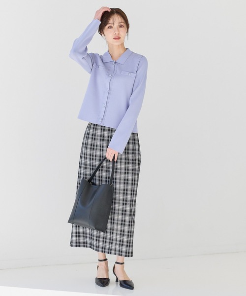 Andemiu(アンデミュウ)の「ムジ*チェックIラインスカート652988(スカート・レディース・ブルー系その他2/ブラック系1/アイボリー/ブラック・SMALL/MEDIUM)」の11枚目の写真