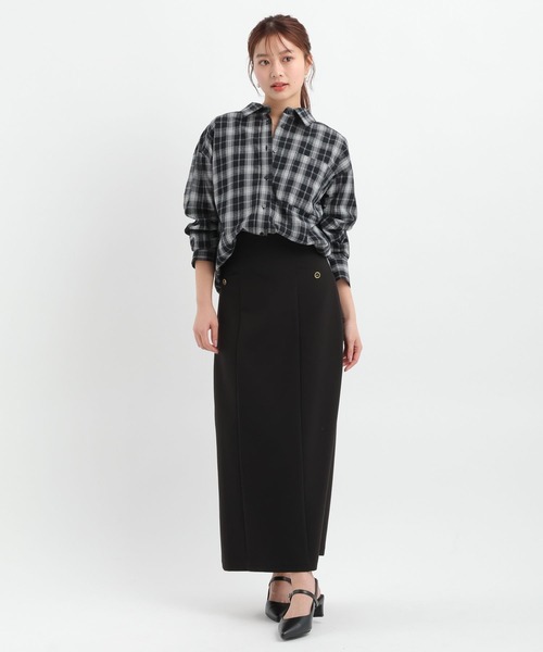 Andemiu(アンデミュウ)の「ムジ*チェックIラインスカート652988(スカート・レディース・ブルー系その他2/ブラック系1/アイボリー/ブラック・SMALL/MEDIUM)」の17枚目の写真