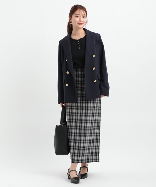 Andemiu(アンデミュウ)の「ムジ*チェックIラインスカート652988(スカート・レディース・ブルー系その他2/ブラック系1/アイボリー/ブラック・SMALL/MEDIUM)」の19枚目の写真