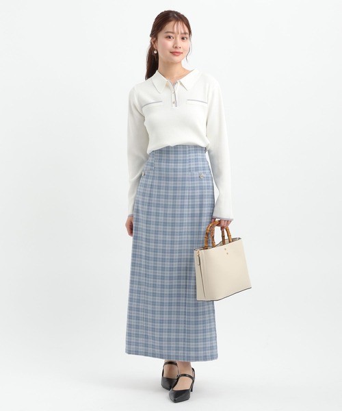 Andemiu(アンデミュウ)の「ムジ*チェックIラインスカート652988(スカート・レディース・ブルー系その他2/ブラック系1/アイボリー/ブラック・SMALL/MEDIUM)」の20枚目の写真