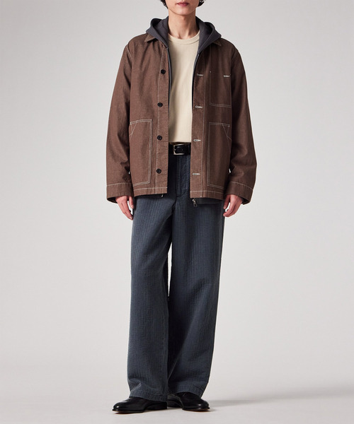 PS Paul Smith（ピーエスポールスミス）の「テクスチャードコットン ワイドトラウザーズ / 162104 852Z（その他パンツ・メンズ・ダークブルー・LARGE/MEDIUM）」の4枚目の写真