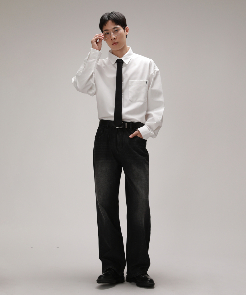 DEVELOVE（デヴローブ）の「ソフトフェードセミワイドデニムパンツ_ブラック（デニムパンツ・メンズ・ブラック・L/XL/M）」の3枚目の写真