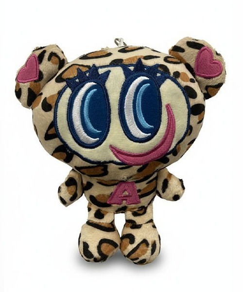 ナルミヤ　ナカムラくん　ぬいぐるみチャーム　レオパード　豹柄　エンジェルブルー エンジェルブルー】ヒョウ柄ナカムラくん・日焼けハナちゃんぬいぐるみ