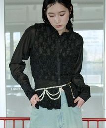 shirring sheer blouse シャーリングブラウス