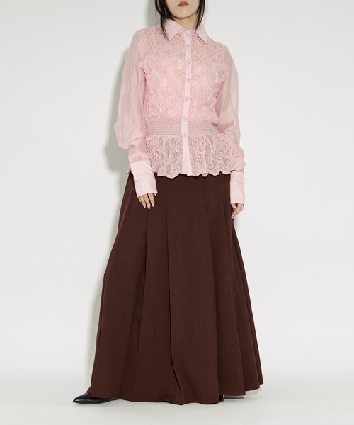 Ezick（エジック）の「shirring sheer blouse シャーリングブラウス（シャツ/ブラウス・レディース・ブラック/ピンク・FREE）」の22枚目の写真