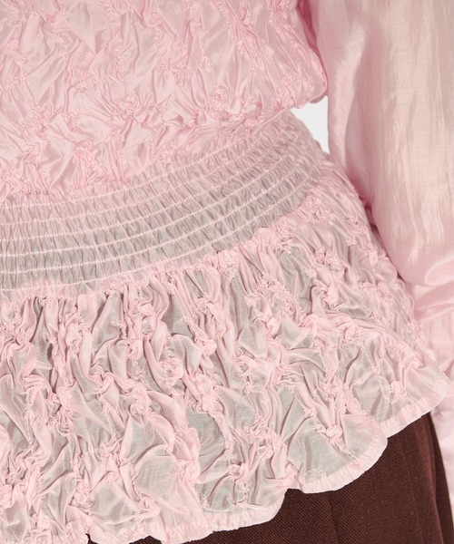 Ezick（エジック）の「shirring sheer blouse シャーリングブラウス（シャツ/ブラウス・レディース・ブラック/ピンク・FREE）」の15枚目の写真
