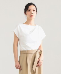 Demi-Luxe BEAMS | アシンメトリー ドレープ プルオーバー［接触冷感］(Tシャツ/カットソー)