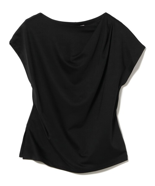Demi-Luxe BEAMS(デミルクス ビームス)の「アシンメトリー ドレープ プルオーバー(Tシャツ/カットソー・レディース・ホワイト/チャコールグレー/ブラック・ONE SIZE)」の2枚目の写真