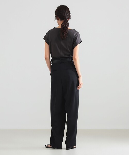 Demi-Luxe BEAMS（デミルクス ビームス）の「アシンメトリー ドレープ プルオーバー［接触冷感］（Tシャツ/カットソー・レディース・ホワイト/チャコールグレー・ONE SIZE）」の10枚目の写真