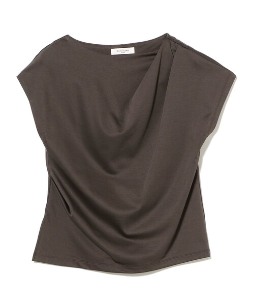 Demi-Luxe BEAMS（デミルクス ビームス）の「アシンメトリー ドレープ プルオーバー［接触冷感］（Tシャツ/カットソー・レディース・ホワイト/チャコールグレー・ONE SIZE）」の16枚目の写真