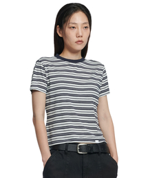 OFFBEAT STRIPE T-SHIRT (WOMAN) - BLACK
