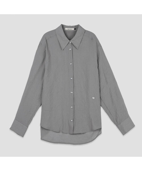 ATELIER NAIN（アトリエナイン）の「MADAL WRINKLE STANDARD FIT SHIRT (BL-4401)（シャツ/ブラウス・レディース・スカイブルー/アイボリー/オリーブ/グレー・FREE）」の2枚目の写真