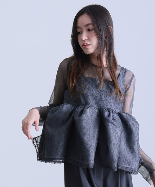 atlo(アトロ)の「ワイドパンツ パンツドレス 結婚式 二次会&セットアップ ペプラム ビスチェ シアーお呼ばれ フォーマル ロング丈 オケージョンドレス 同窓会 成人式 (パンツドレス・レディース・ブラック/ネイビー/ベージュ・M)」の19枚目の写真