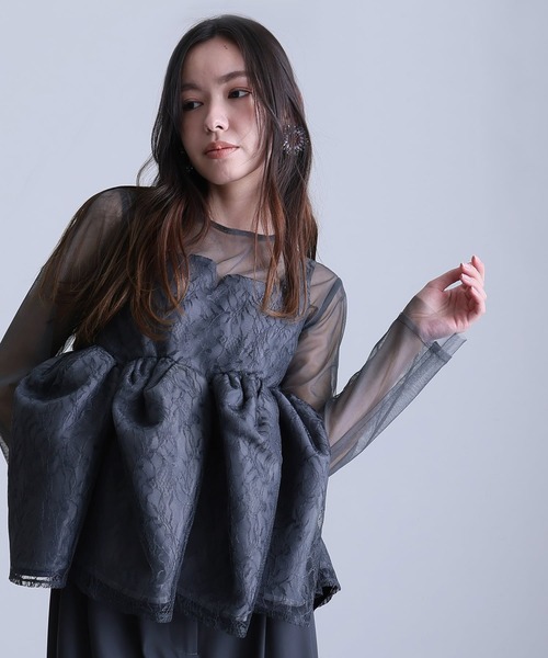 atlo(アトロ)の「ワイドパンツ パンツドレス 結婚式 二次会&セットアップ ペプラム ビスチェ シアーお呼ばれ フォーマル ロング丈 オケージョンドレス 同窓会 成人式 (パンツドレス・レディース・ブラック/ネイビー/ベージュ・M)」の22枚目の写真