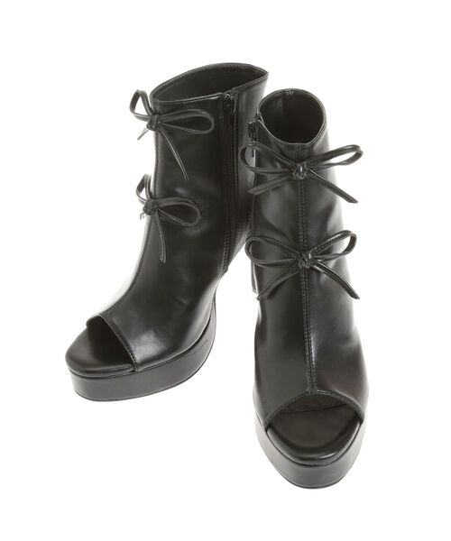 EATME(イートミー)の「ダブルリボンブーツサンダル(サンダル・レディース・ブラック/アイボリー・LARGE/MEDIUM/SMALL)」の6枚目の写真