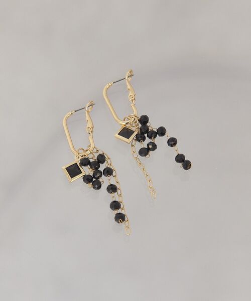 AMERICAN HOLIC（アメリカンホリック）の「チェーン ビーズピアス（ピアス（両耳用）・レディース・ブラック・FREE）」の2枚目の写真