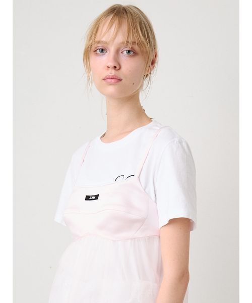 SORIN（ソリン　）の「Sheer Cami Dress/シアーキャミドレス（ワンピース・レディース・ライトピンク/ブラック/オフホワイト・38/36）」の7枚目の写真