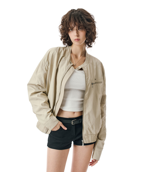 SECONDMONO（セカンドモノローグ）の「Coated Nylon Zip Jacket [BEIGE]_SEJK034BEIGE（ブルゾン・レディース・その他・SMALL/MEDIUM/LARGE）」の19枚目の写真